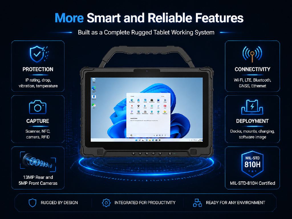 Rugged Tablet integrated rugged device design