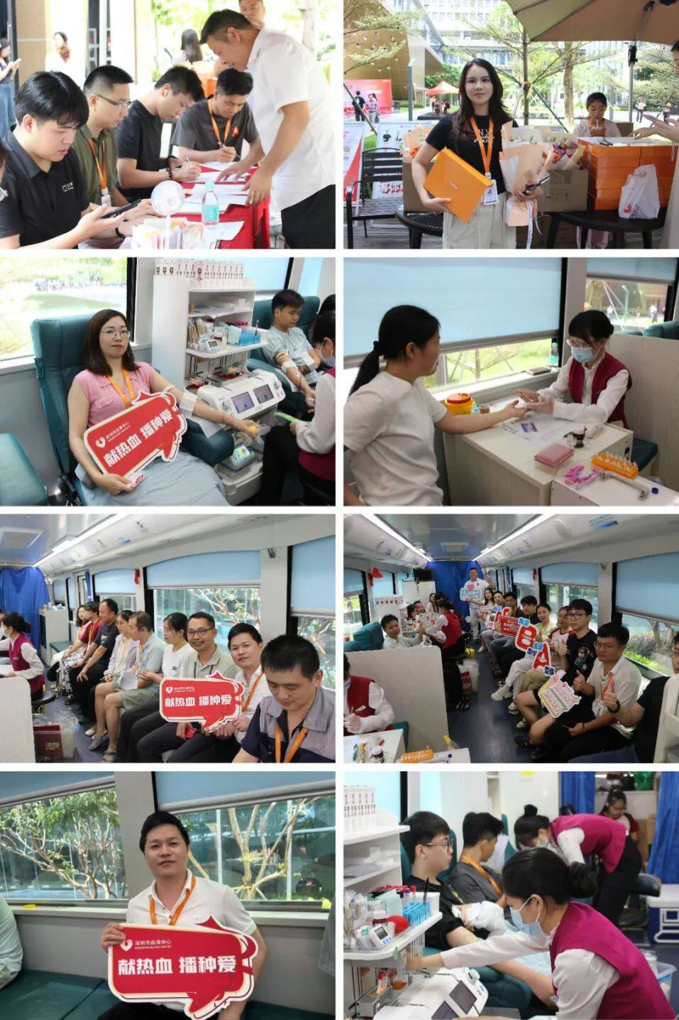 Emdoor Group employees donate blood on the bloodmobile, with 114 donors contributing 40,100ml, showcasing their commitment to love and responsibility.