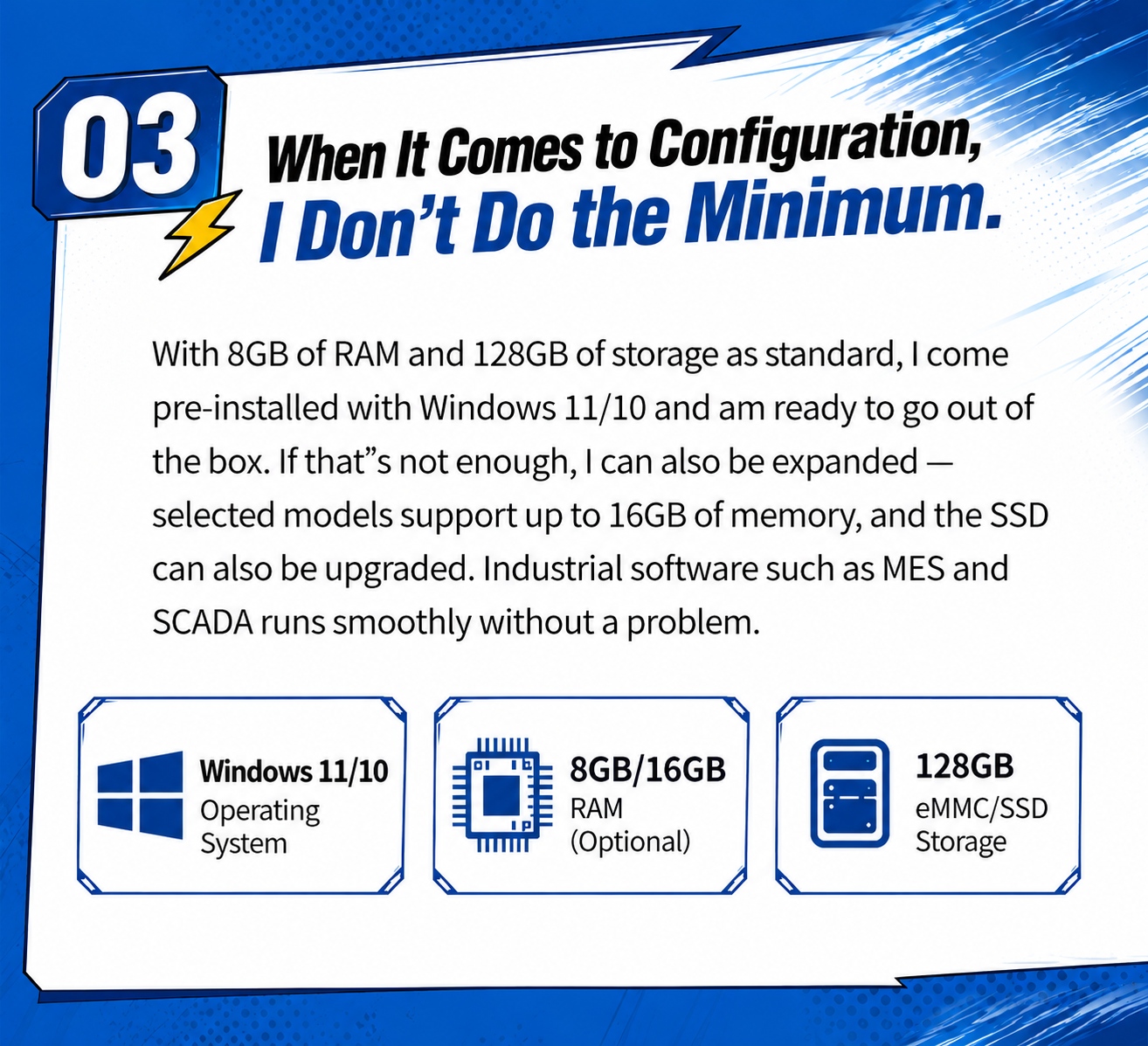 N5100 rugged terminal Windows 11 10 memory and storage configuration