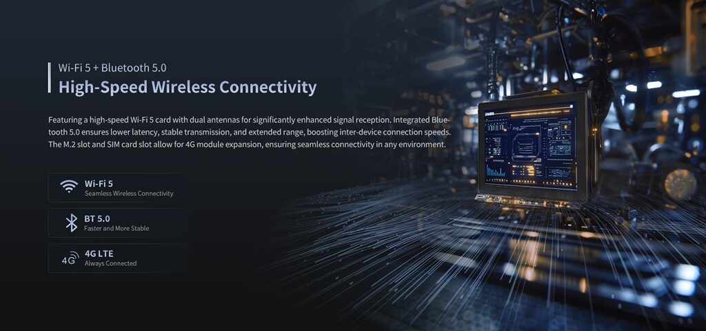 Wi-Fi 5 + Bluetooth 5.0High-Speed Wireless Connectivity