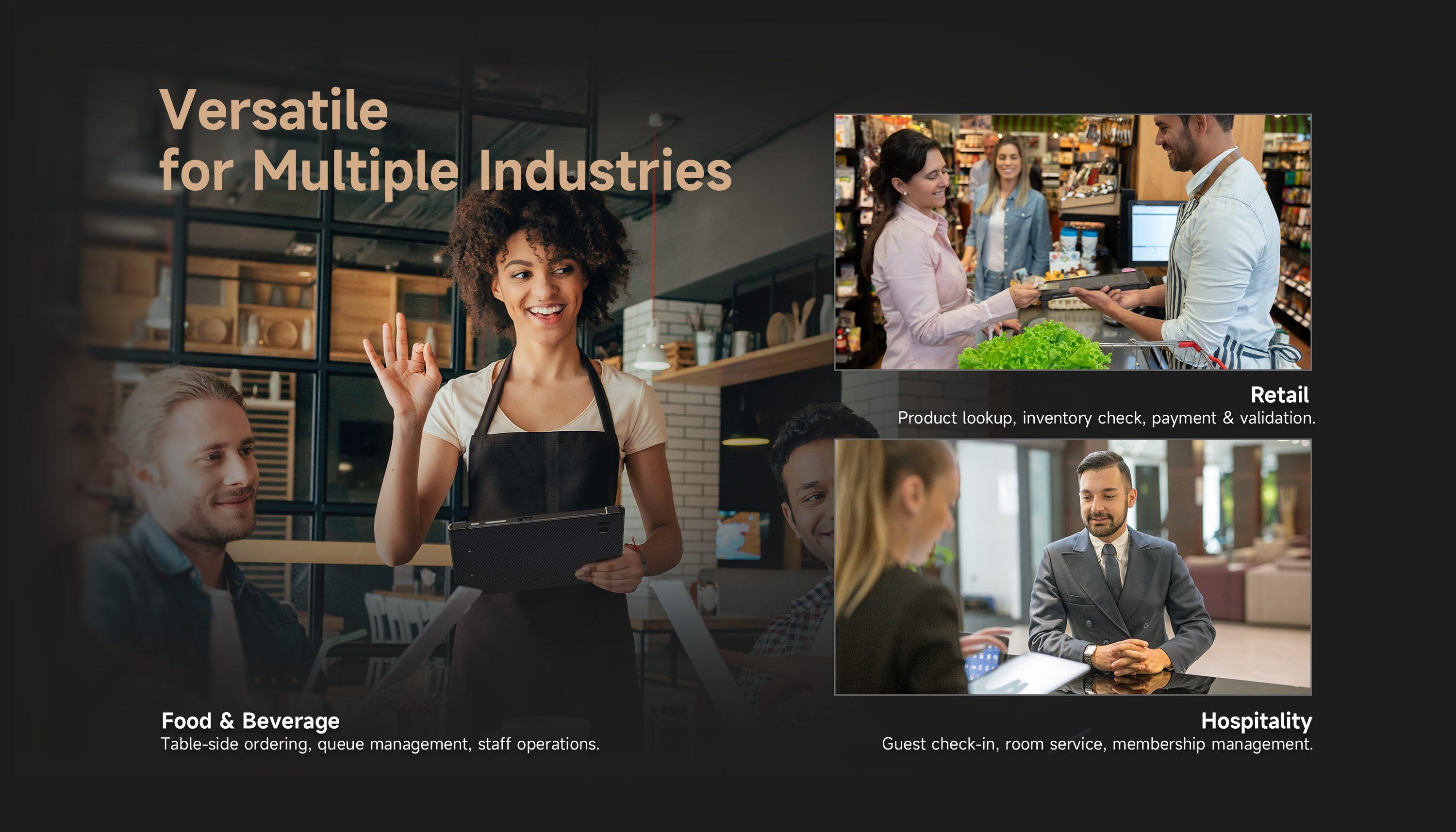 EM-IS19J rugged Windows tablet for food and beverage, retail, hospitality, table-side ordering, inventory check, payment validation and guest check-in workflows