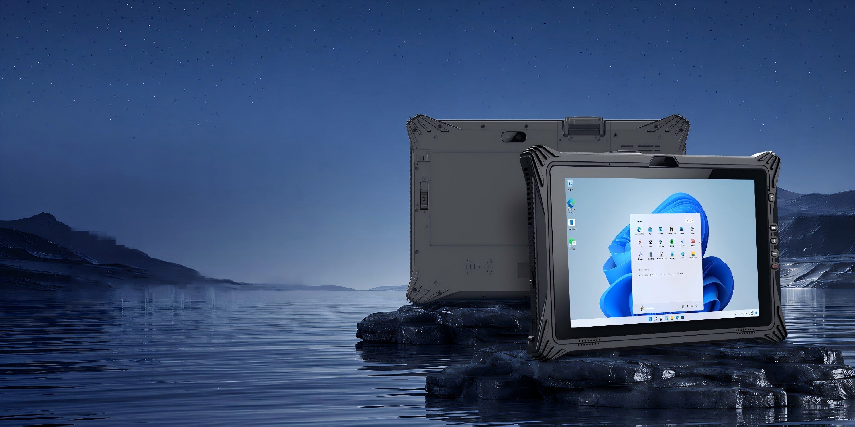 EM-I10L rugged AI tablet with Windows 11 Pro for industrial field applications