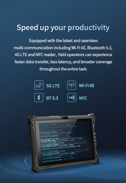 EM-I20A 5G LTE Wi-Fi 6E Rugged Tablet