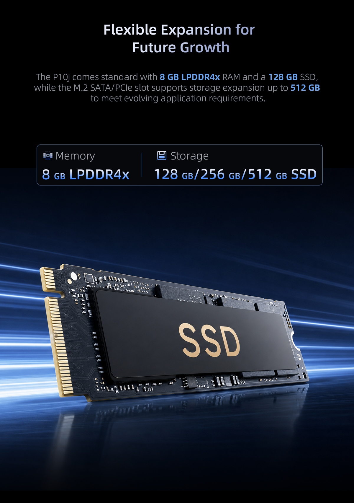 P10J industrial panel PC with flexible SSD storage and comprehensive industrial I/O