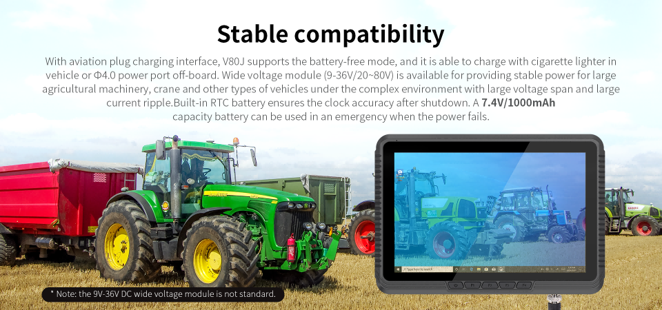 V80J Vehicle Tablet Power Supply and Wide Voltage Support
