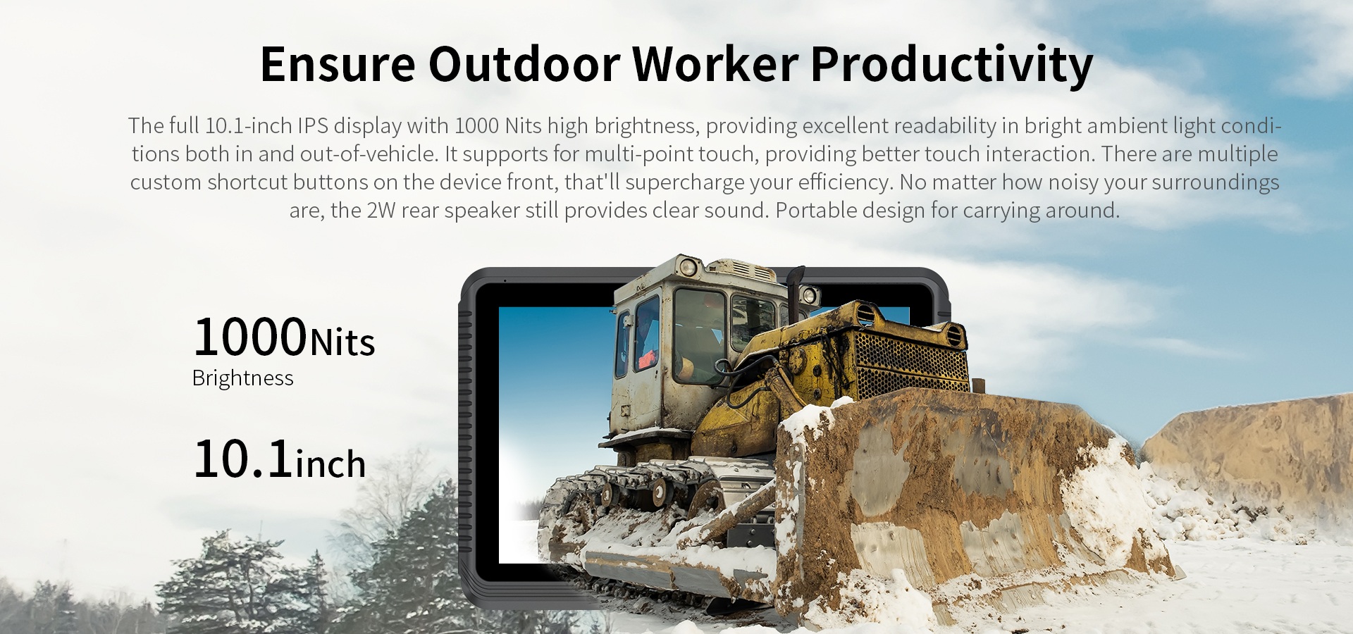 EM-V10J 10.1-inch IPS 1000 Nits Vehicle Display