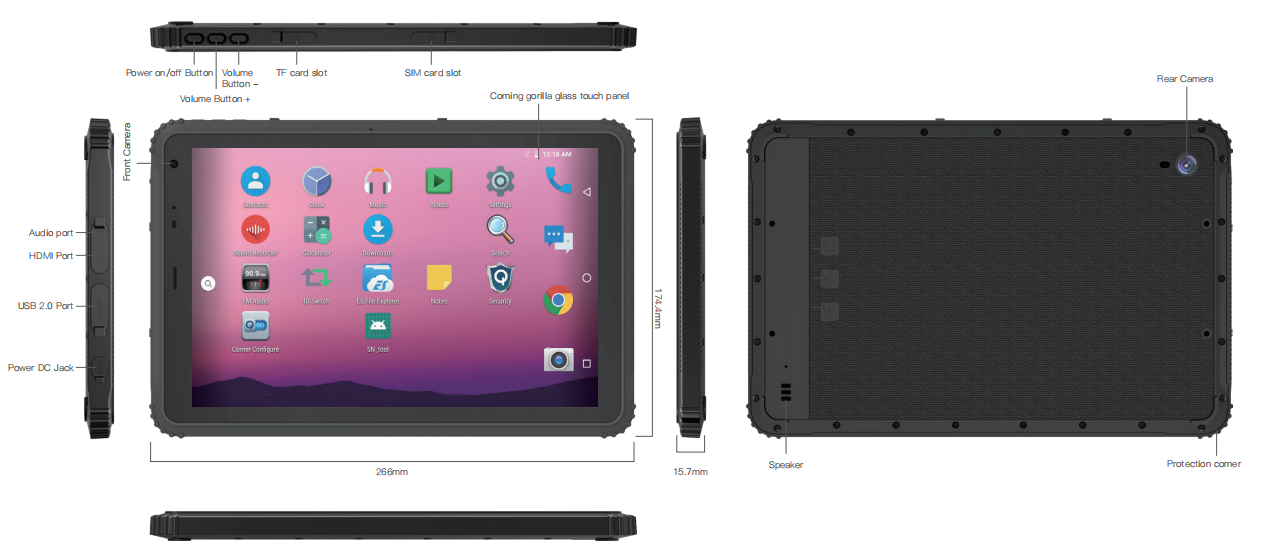Emdoor Em Q18 10 Android Rugged Tablet