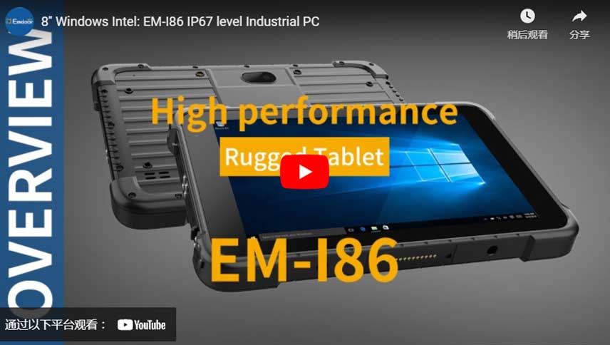 8'' Windows Intel: EM-I86 IP67 level Industrial PC