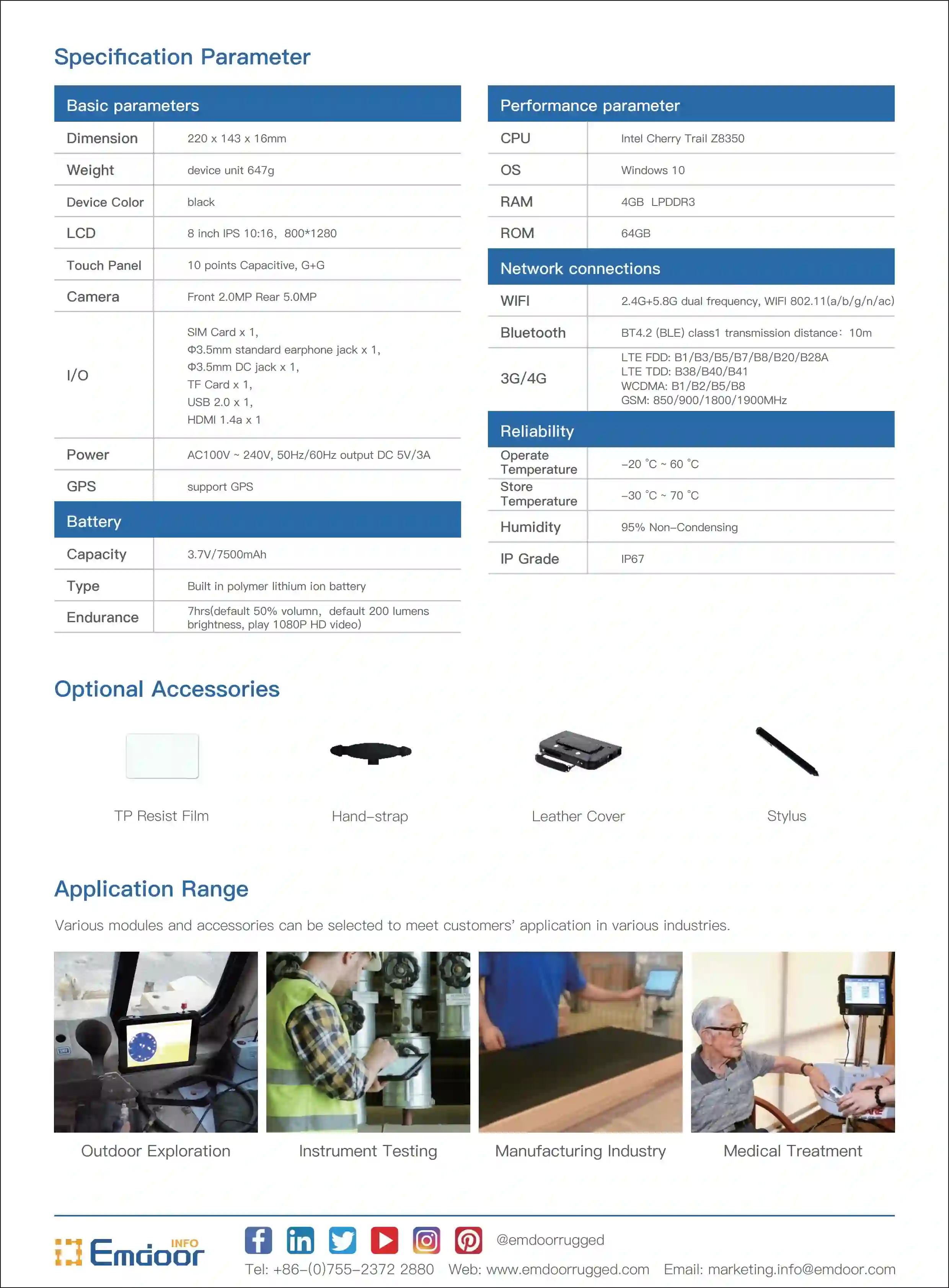 Specifcation rugged-tablet-pceApplication of the Industrial Tablet Windows 10m-188h-1.webp