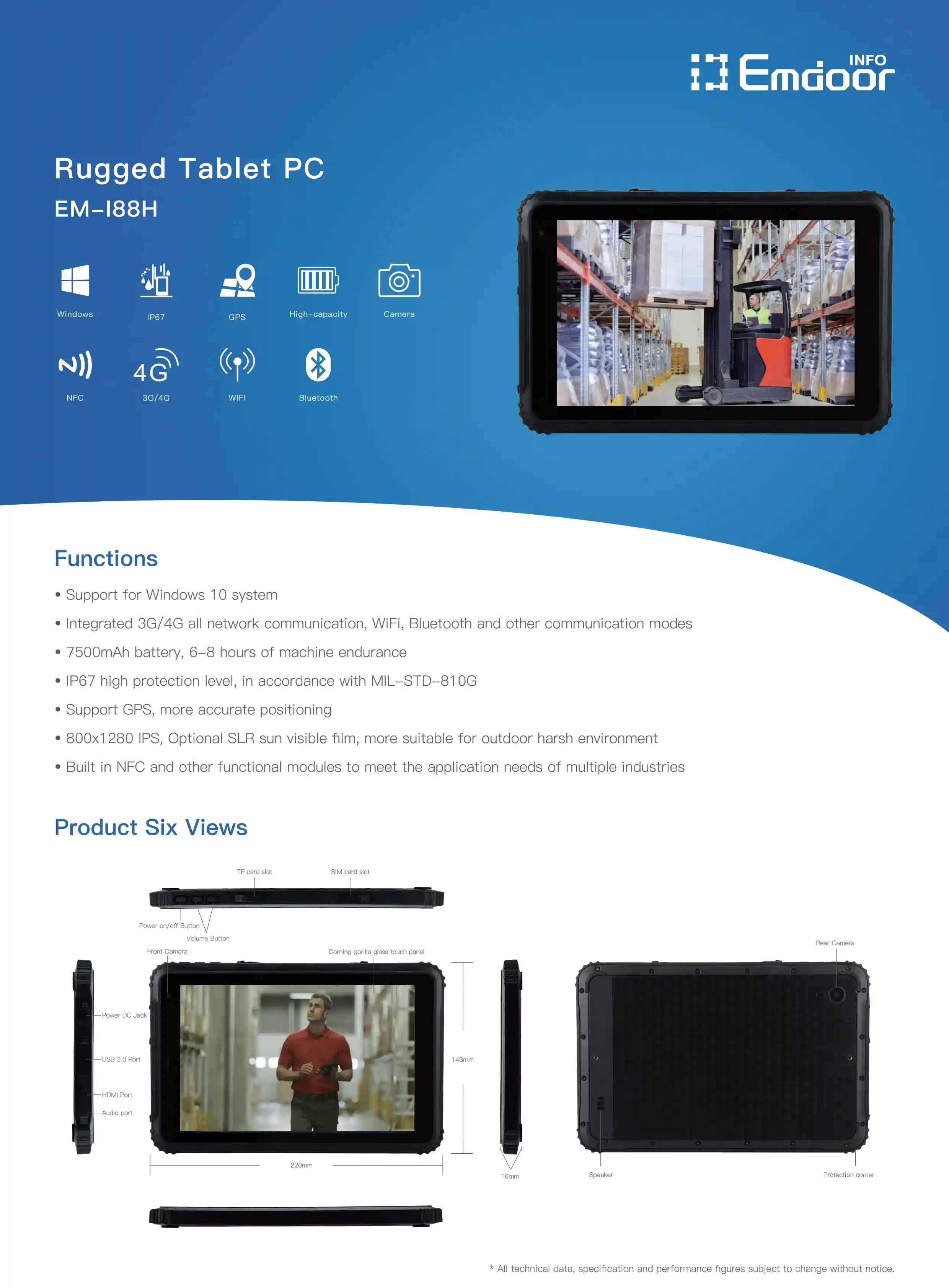 Tablet PC - EM-I10A - Emdoor Information Co., Ltd. - Windows 10 / Windows  11 / 10.1